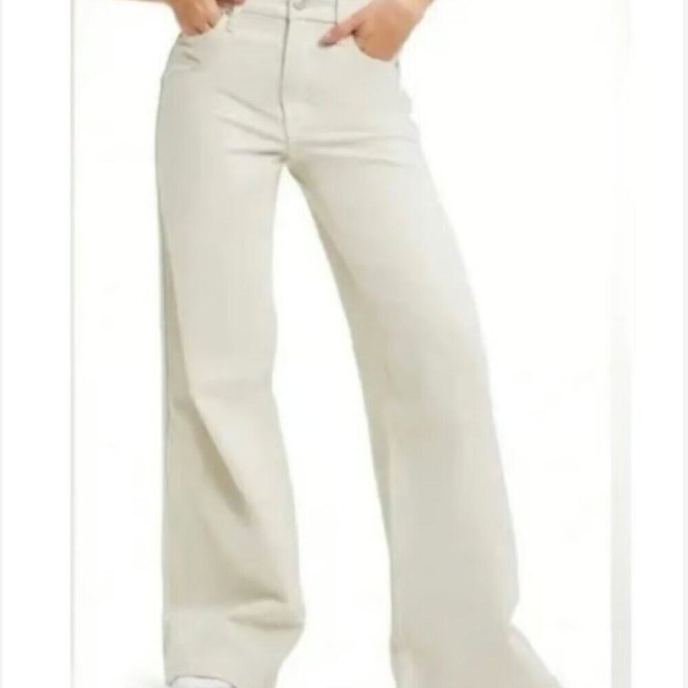 Good American Good Skate High Waist White Wide Leg Jeans Size 10/30 NWOT